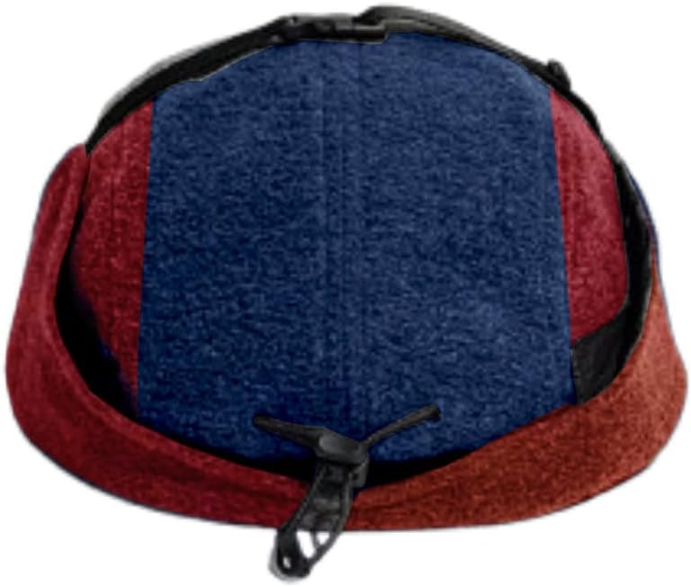 Winter 5 Panel Baseball Cap with Ear Flap, Vintage Fleece Flat Brim Cap for Men Women - Image 5