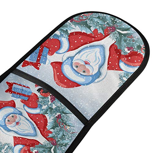 Quilted Double Oven Mitts - Christmas Santa Claus Connected Oven Mitts Cooking Gloves Great For Grilling Cooking Baking #TOP1