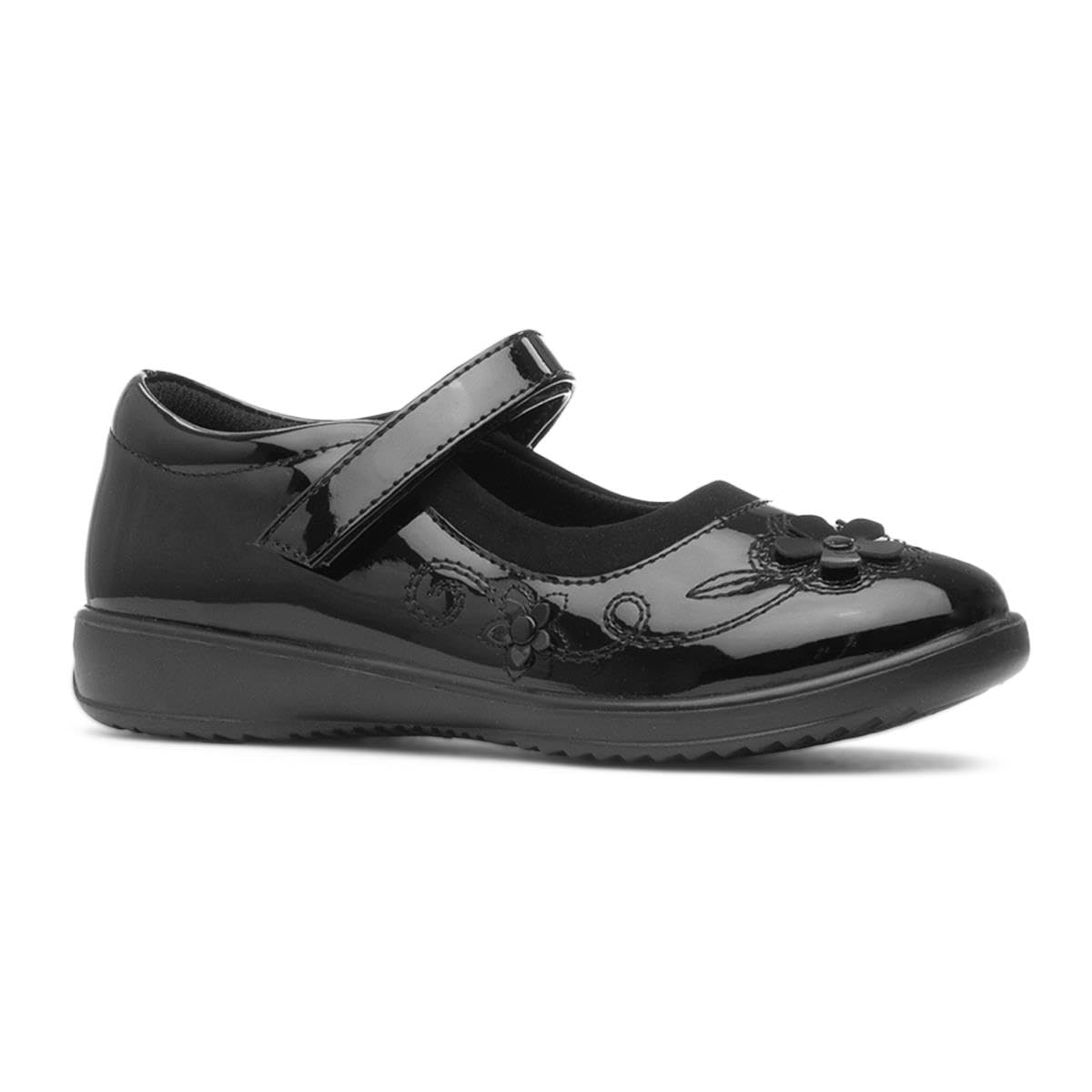 Walkright Collins Girls Black Patent School Shoe — view 8