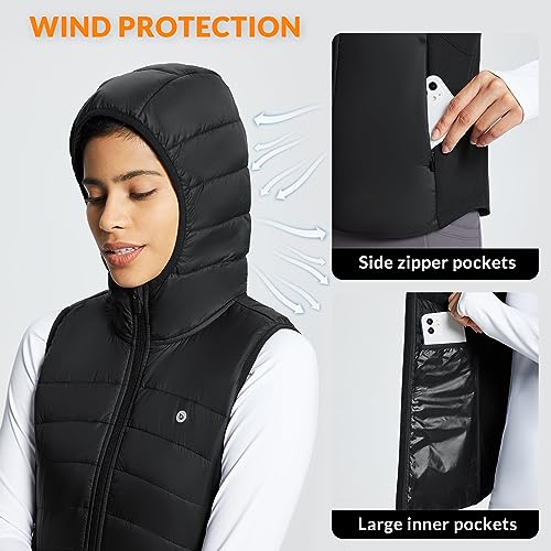 baleaf Women's Puffer Vest Hooded Running Vests Slim Fit Fleece Sleeveless Lightweight Jacket Fall Winter4