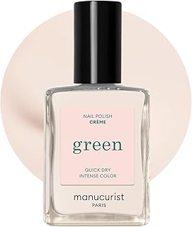 Manucurist Green Quick Dry Nail Polish Crème (Off-White) - 9-Free, Plant-Based and Vegan - Non Toxic - Natural Classic - Nails Care - Manicure - Made in France - 0.5 fl oz