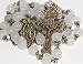 Large White Jade and Bronze 10mm 5 Decade Bead Rosary made in Oklahoma