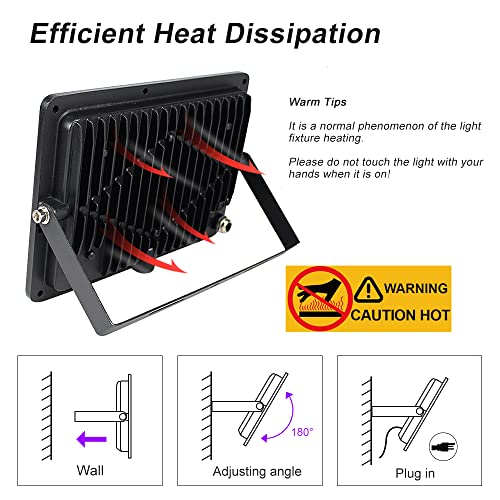 2 Pack 60W Uv Flood Black Light, Ip67 Waterproof High Power Led Black Lights With Fluorescent Tape, 395Nm-405Nm Blacklight With 3.9Ft Cable And Plug For Stage Lighting, Club, Aquarium, Body Paint.etc. #TOP4