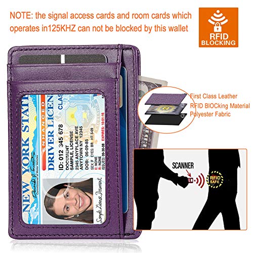 Image of GH GOLD HORSE Slim RFID Blocking Card Holder Minimalist Leather Front Pocket Wallet for Women | Slim
