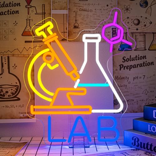 Image of Chemistry LED Neon Sign LAB Equipment Light Up for Classroom Decoration | 15.5IN*12.6IN,Five level brightness adjustment,USB power,For Classroom,School,Chemistry Lab,Teacher,Students,Science Lovers