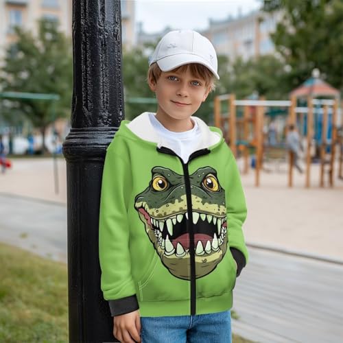 YEXIATODO Zipper Hooded Sweatshirt for Boys with Pockets Long Sleeve Crop Top Hoodies Fleece-Lined Pullover Sweatshirts4