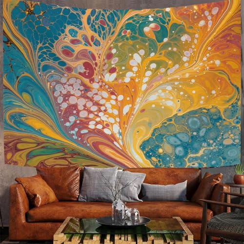 Tapiz de microfibra de 230x150 cm que aporta un diseño de mármol ondulado y color a la pared