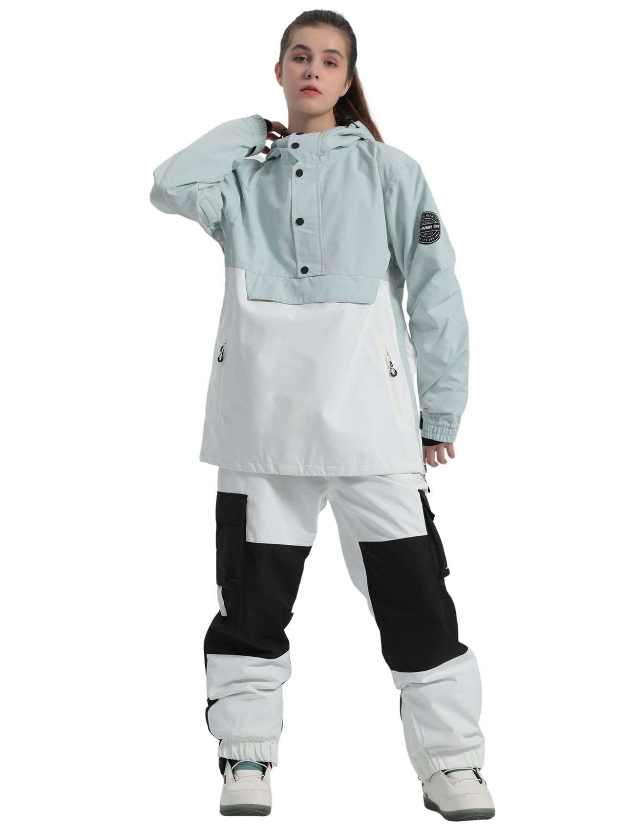 Veste de Ski et Snowboard pour Femme, Manteau Hiver Imperméable 15K Coupe-vent Chaud à Capuche