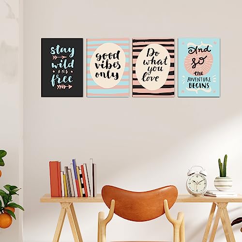 Image of PAPER PLANE DESIGN Poster Frames Quotes Size- 8.25 x 11.75 inch, Set of 4, Motivational (E)