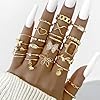 LOCCY 33 Pièces Vintage Or Knuckle Bague Ensemble pour Femme Fille Bohème Empilable Phalange Anneaux Set Perle Papillon Coeur Ensemble de Bagues #4