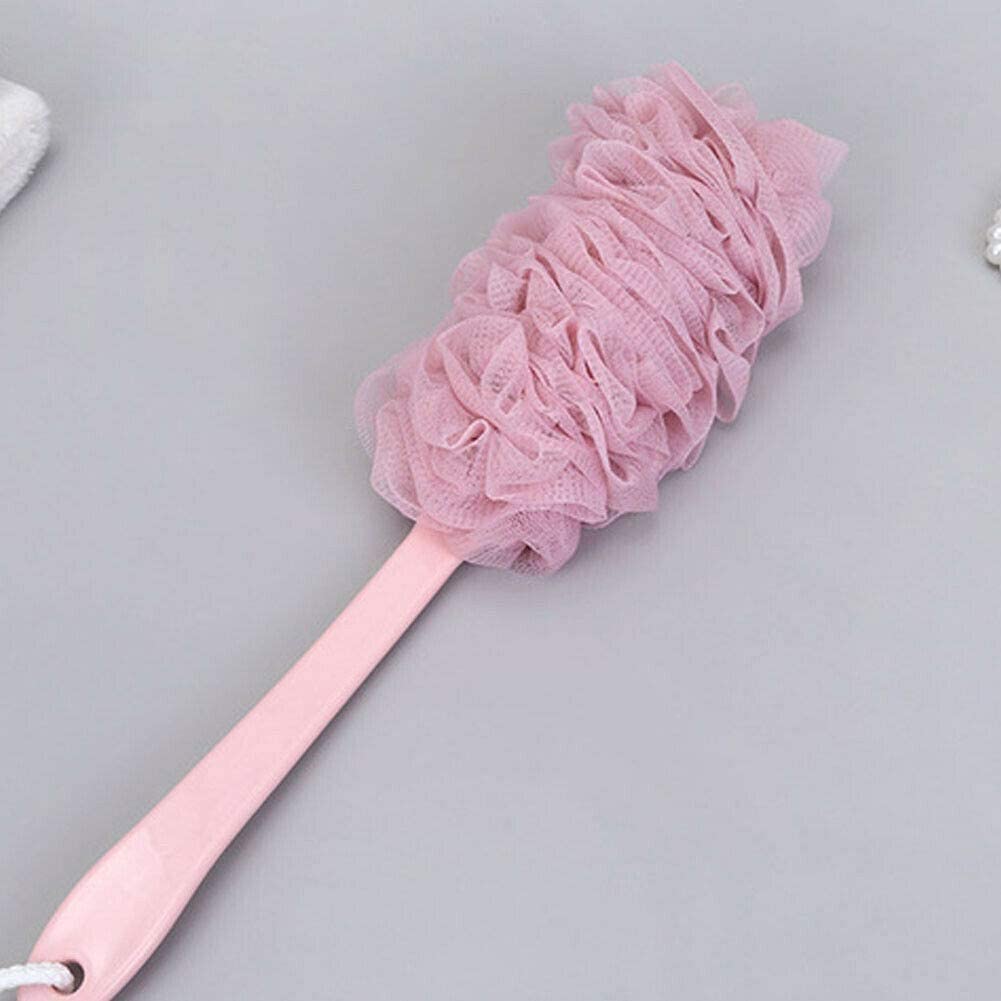 Toalla exfoliante Depurador de bolas Baño Ducha Cuerpo Cepillos para la espalda Malla para fregar Piel suave con mango largo Limpiarse uno mismo Toallita Herramienta exfoliante Guantes exfoliantes (