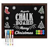DOLLAR BOSS Magnetic Chalkboard 60 X 90cm Wall Mounted Blackboard Kitchen Black Boards for Walls Notice Board menu Chalk Board Rustic Wooden Frame for Office bedrooms School Coffee Kitchen