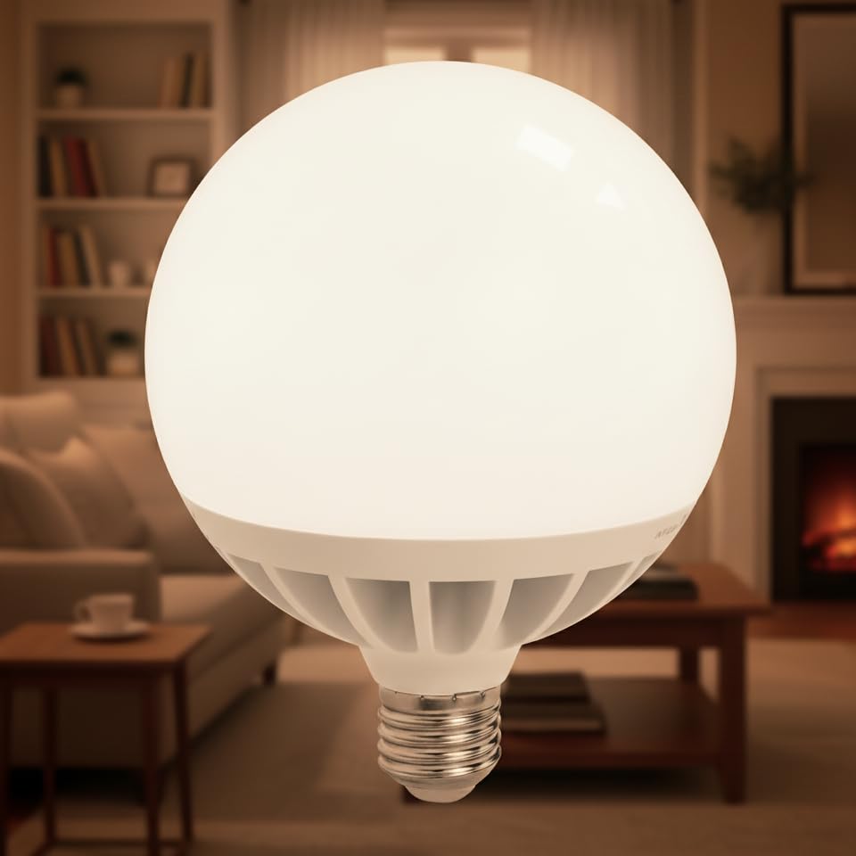 LED ATOMANT Bombilla LED E27 G120 Potentisima 25W. Color Blanco Neutro (4500K). Globo de 2450 Lumenes. 330 Grados Apertura.