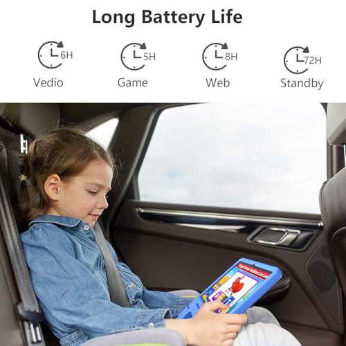 Image of JREN 11 inch Kids Tablet Android 15- 128GB Storage, 6GB RAM,WiFi & Bluetooth, Parental Controls - Tablet for Kids Teens, Children Tabletas with Case Cameras Blue