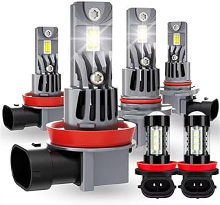 Replacement Bulbs for Subaru Crosstrek 2016-2023, High Low Beam Bulbs, Fog Light, 6500K Cool White, Flicker-Free, 50000 Hours Lifespan, Plug and Play, 6 PCS