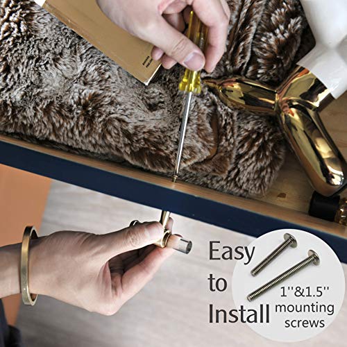 Jerever 4 Pack Hexagonal Crystal Knobs Wire Wrapped Glass Brass Drawer Pull Cabinet Handle Gold Furniture Hardware For Dresser Kitchen (Black) #TOP4