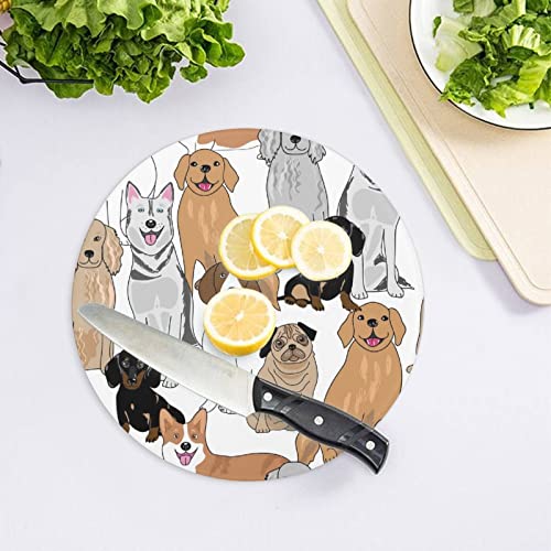 Planche à découper en verre de 20 cm design chien cartoon résistant à la chaleur