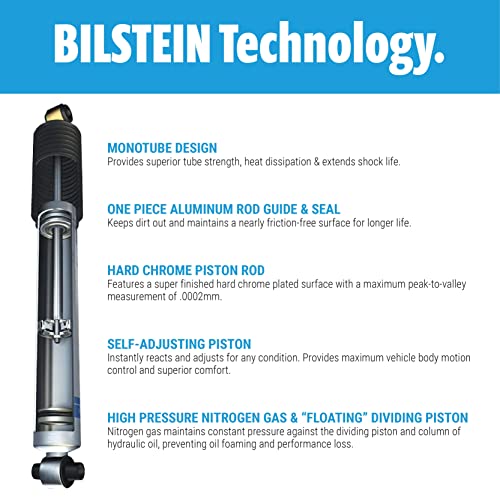 Bilstein B8 5100 Series Pair of Front and Rear Shock Absorbers for 2014-2018 Ram 2500 with 2-2.5 Inch Front Lift and 0-1 Inch Rear Lift | Includes TrendsAuto Decal | 24-268639 24-239455