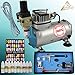 Produktbild AIBRUSH KOMPLETT SET Profi-Airbrush Compact Airbrush Set I mit 10*Nail Farben Set + 78* Fingernagel Schablonen Set - Kit mit sehr leisem Airbrush Kompressor - Universal-Airbrush-Pistole Double-Action inkl. 3 Düsen+Nadeln+Fliesbecher+Glas und Druckluftsch