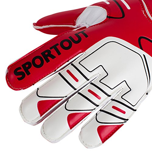 SPORTOUT Youth Adult Goalie Goalkeeper Gloves,Strong Grip for The Toughest Saves With Finger Spines to Give Protection to Prevent Injuries (Red - Image 3