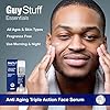 Mens Face Moisturizer Lotion - Serum For Eyes Face & Neck - Anti Aging - Anti Wrinkle - Hydrates & Firms - Retinol - Hyaluronic Acid - Vitamin C - Rejuvenates Facial Skin Cream by Guy Stuff Essentials