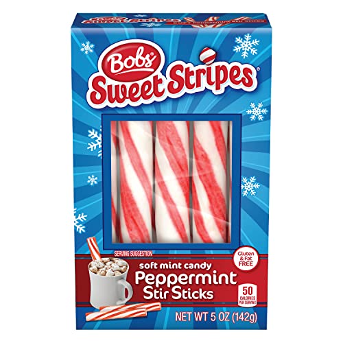 Bob's Sweet Stripes Soft Mint Candy Peppermint Stir Sticks, Christmas Candy Dish Holiday Classic, 5Oz Box, Pack Of 12 #TOP1