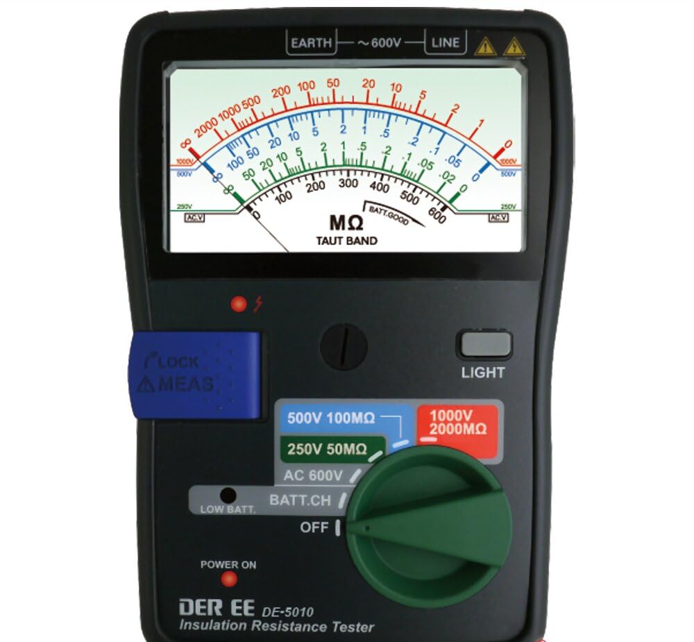Taiwan Quality DER EE DE-5010 Insulation Resistance Tester high Accuracy Ohm Tester Digital Multimeter Megometro Insulation Earth High Voltage Resistance Meter Tester Megohmmeter