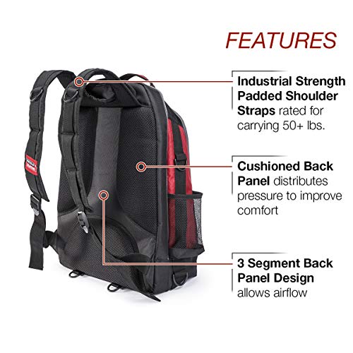 Lincoln Electric Welders All-in-One Backpack for Tool and Electronics Storage | K3740-1 Black, Red, Grey