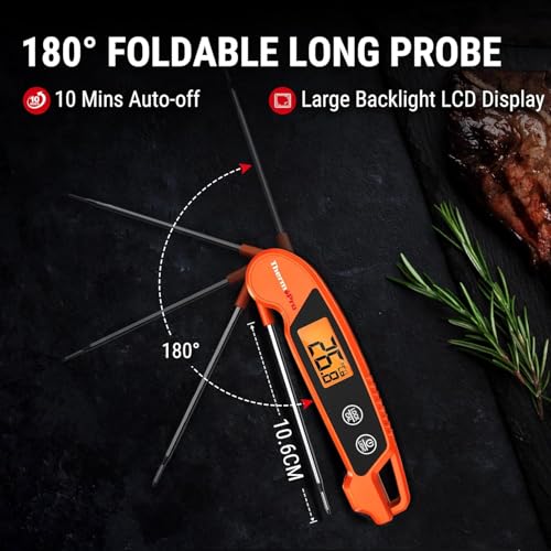 Image of LABART ThermoPro Digitail TP603 Wireless Meat Thermometer with Foldable Probes Kitchen Thermometer for BBQ, BBQ, Grilling and Grilling