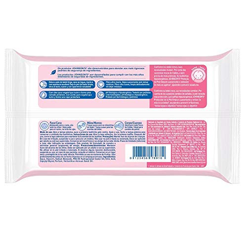Kit Toalhas Umedecidas Johnsons Baby Extra Cuidado 6 pacotes com 96 unidades cada