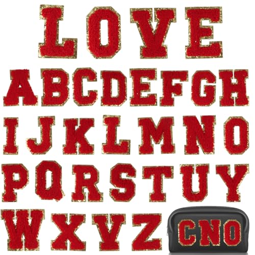 Chenille Iron On Letters Patches for Clothing, 26PCS A-Z Letter Patches