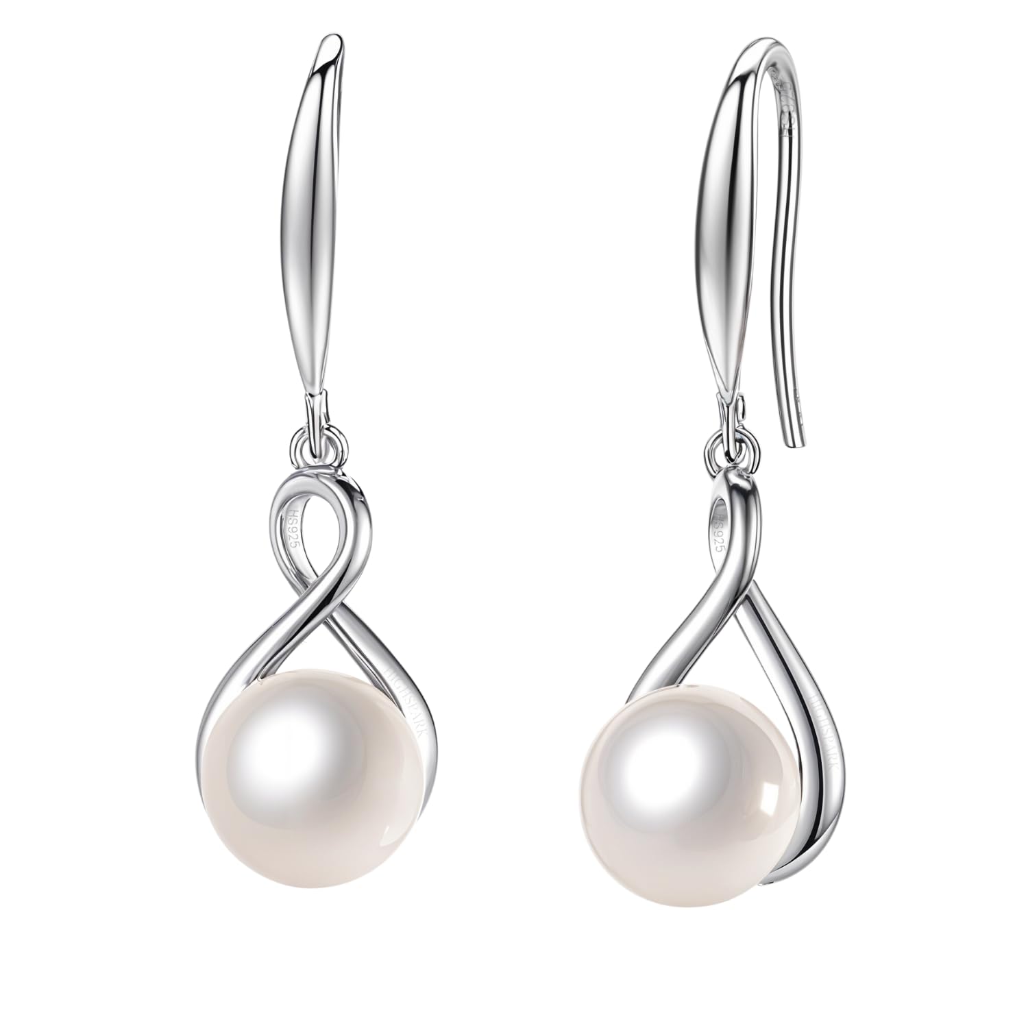HIGHSPARK 925 Silver Twist Pearl Earrings for Women | 92.5 Sterling Silver & Brilliant Lustre Pearls | Lovely Gift - Twist Pearl (B0D3QGYW2V) Amazon Price History, Amazon Price Tracker