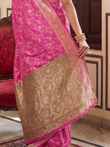 Image of AKHILAM Women's Multicolor Litchi Silk Ethnic Motif Print Saree With Unstitched Blouse Piece|sarees for women | litchi silk sarees