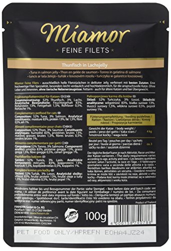 Miamor Feine Filets in Jelly Thunfisch in Lachsjelly 24x100g