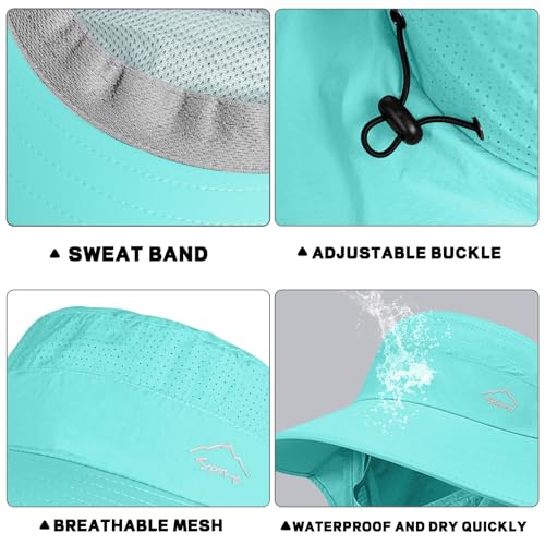 Image of Rosoz Sun Hat for Men Women with Neck Flap,Wide Brim UPF50+ Fishing Hat with Detachable Face Cover Outdoor Sun Protection Hat