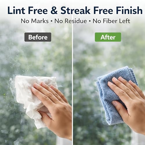 Image of DALUCI Microfiber Cleaning Cloth Roll 40 Pcs (25x25CM) Reusable Tearable Kitchen Cleaning Cloth Ultra Absorbent Lint Free Washable Cleaning Cloth for Kitchen Home Car