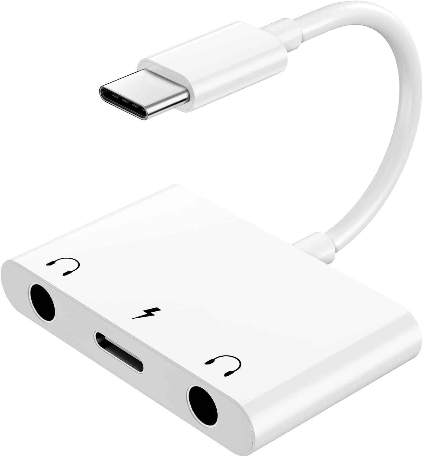 UWECAN USB C to 3.5mm Audio Adapter, 3 in 1 Aux to USB C Headphone Splitter Dual 3.5mm Audio Jack and PD 60W Fast Charging, Compatible for iPhone 15 16,Galaxy S22 S21/Note 20,Pixel 4 3 XL,Huawei,etc