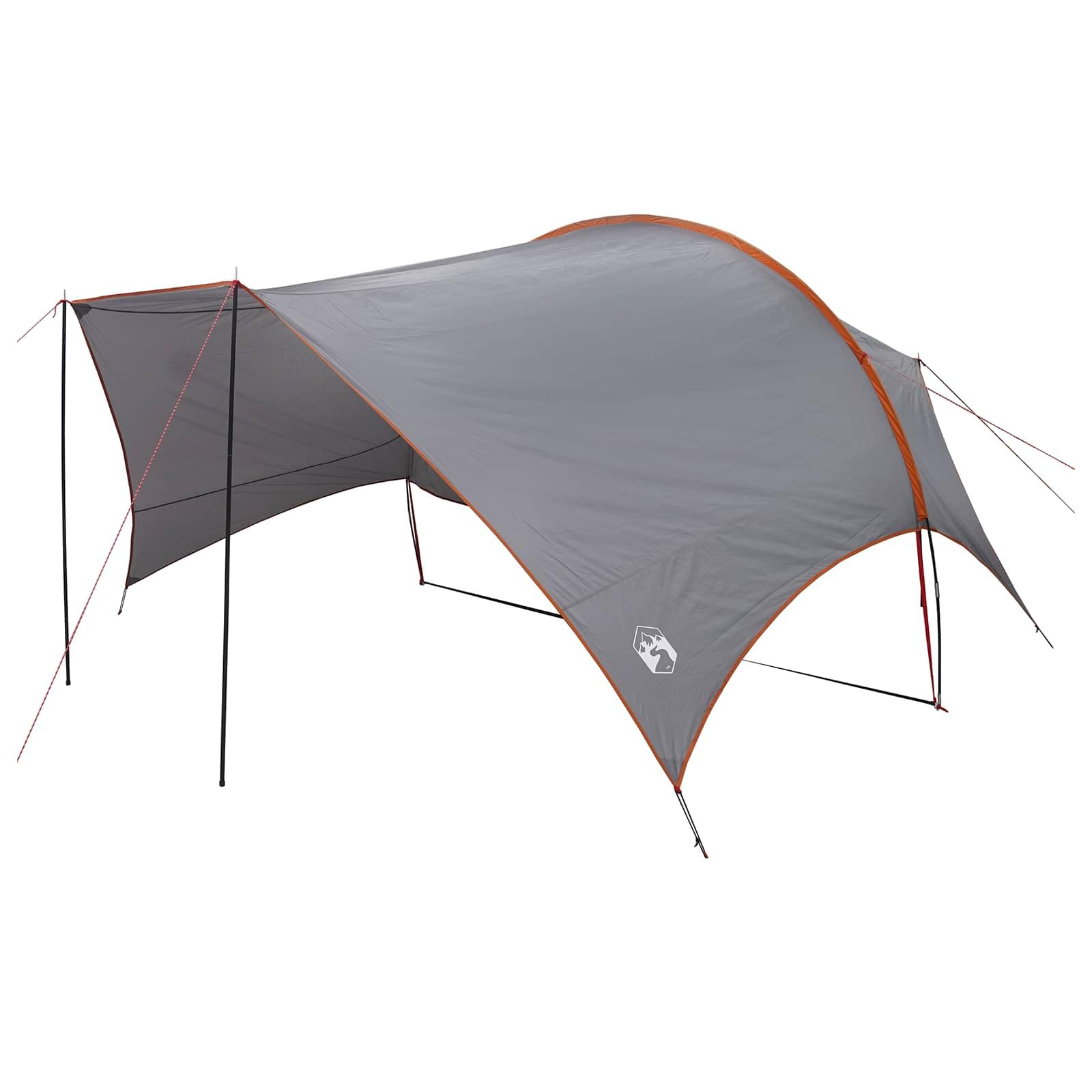 Telo da Campeggio 550x400x230 cm Grigio e Arancione Poliestere 185T PU