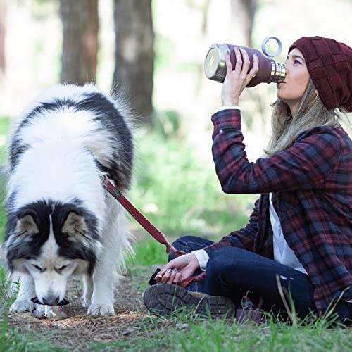Asobu Dog Bowl Attached To Stainless Steel Insulated Travel Bottle For Human 33 Ounce (Burgundy) #TOP6
