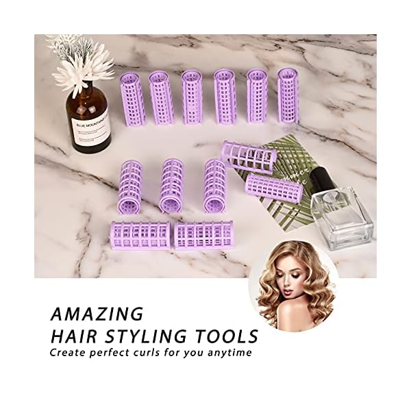 Hair-RollersSmilco-12-Pcs-Plastic-Snap-on-Hair-Rollers-Curlers-for-Hairdressing-Styling-Hair-Salo-25-cm Hair Rollers,Smilco 12 Pcs Plastic Snap on Hair Rollers Curlers for Hairdressing Styling Hair Salo (2.5 cm)