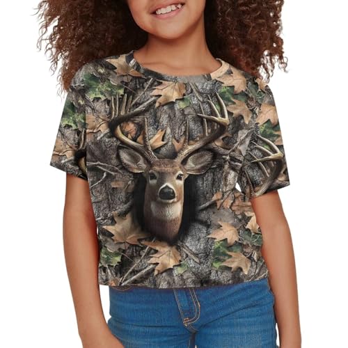 Image of Kids Crop Top Short Sleeve T-Shirts for Girls Size 5-14
