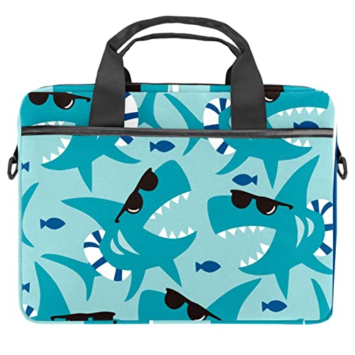 Maletín bandolera contra arañazos para notebook de 14.5 pulgadas con estampado azul