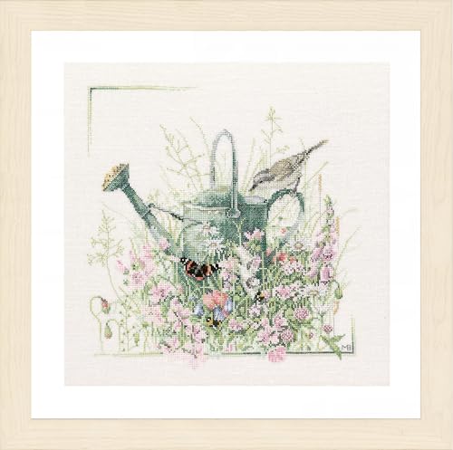 Image of Lanarte Counted Cross Stitch Kit Watering Can, Multicolor