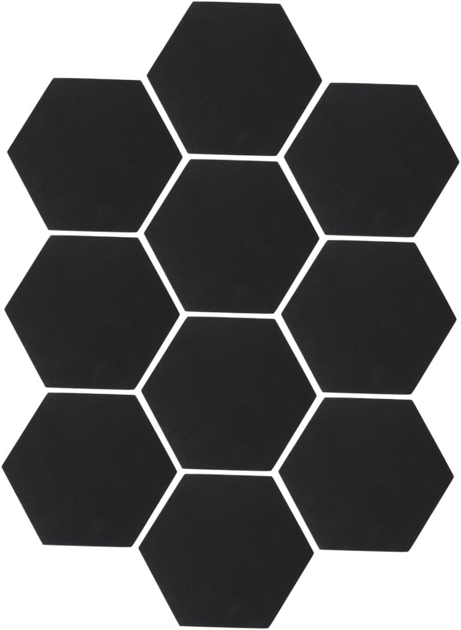 Lurrose 10PCS Colorful Self-Adhesive Hexagon Felt Message Board Display Board for Home and Office Decorative Wall Stickers Easy Installation