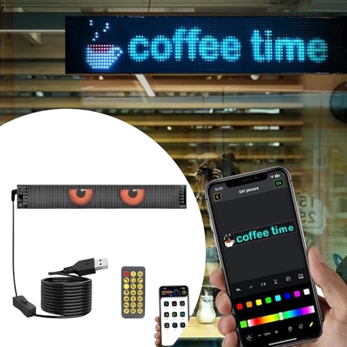 Ojos para parabrisas LED interactivos y paneles programables de decoración para coche 7