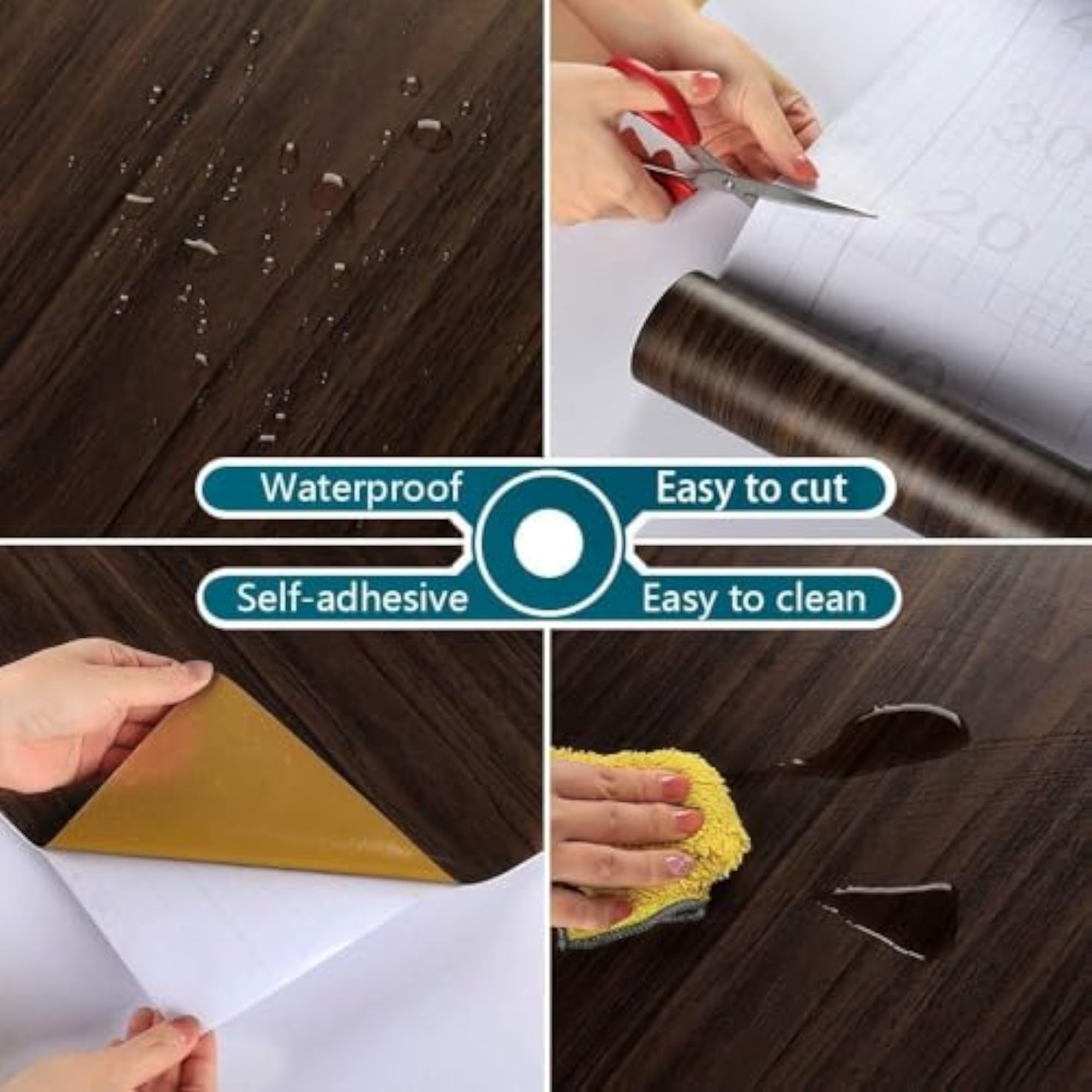 Self Adhesive Vinyl Wood Grain Wallpaper