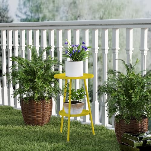 Table de jardin ronde Outsunny jaune petite table d'appoint pour balcon - 8