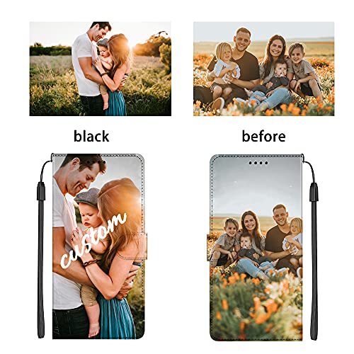Agiftoflove Custom Lg Velvet 2 Pro V60 Wallet Phone Case For Lg Stylo 6 K71 G8X Thinq G7 Thinq K61 Custom Picture Folio Flip Case Pu Leather Case Card Slot And Magnetic Kickstand Shockproof, Black #TOP1