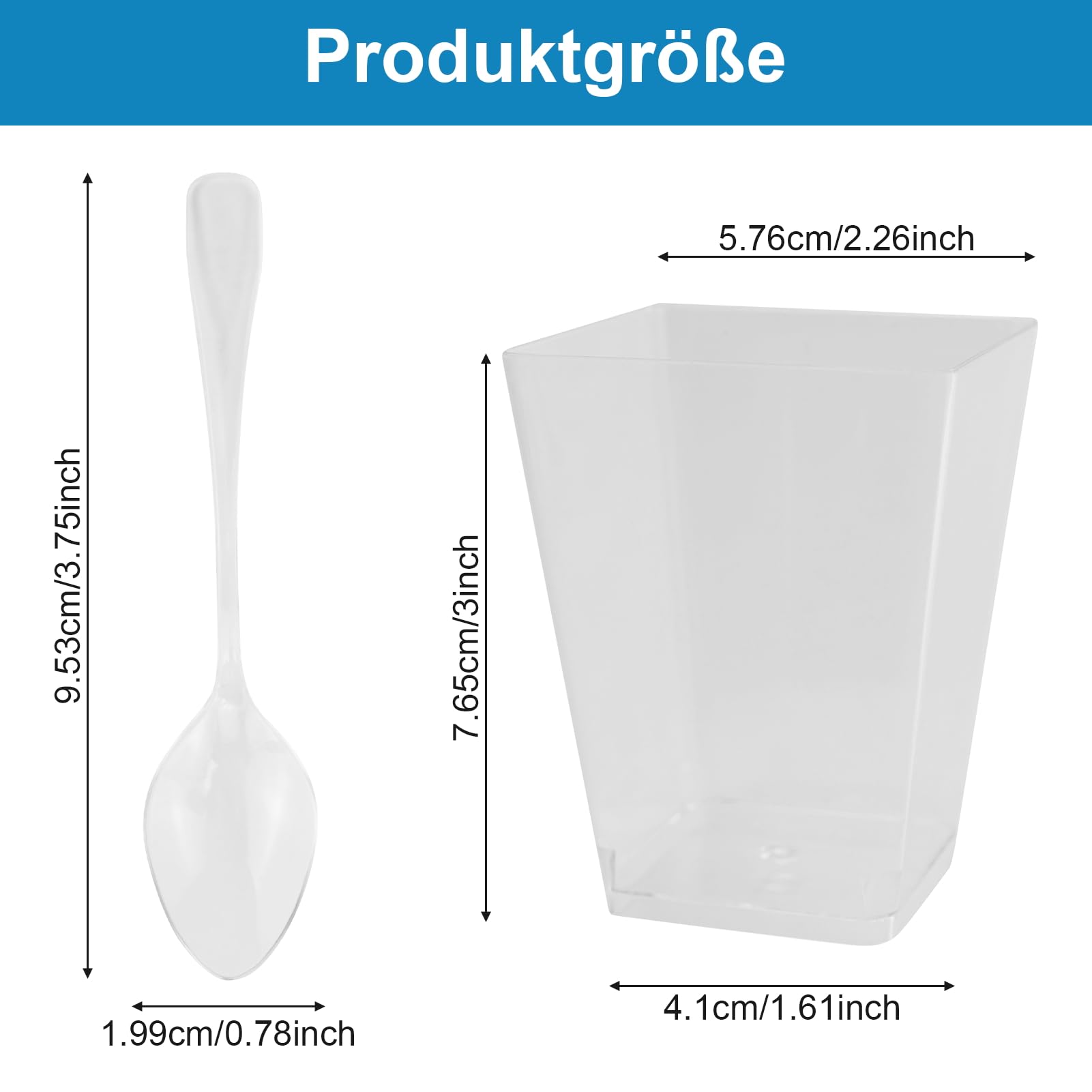 Verrines Plastique avec Couvercle,50 pièces Tasses à Dessert avec Couvercle et C