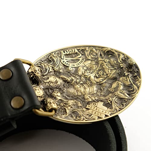 Leather belt with Sagittarius belt buckle, Horoscope Astrological Zodiac Sign solid brass belt buckle for casual belt for men and women4